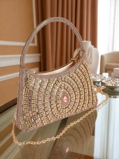 Royalfashion Дамска чанта тип клъч с цирконии Sova Glint