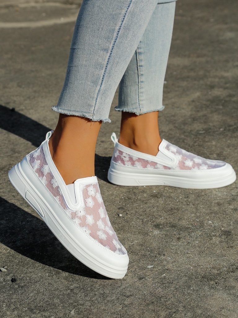 Royalfashion Женски мрежести мокасини с цветя Emzos