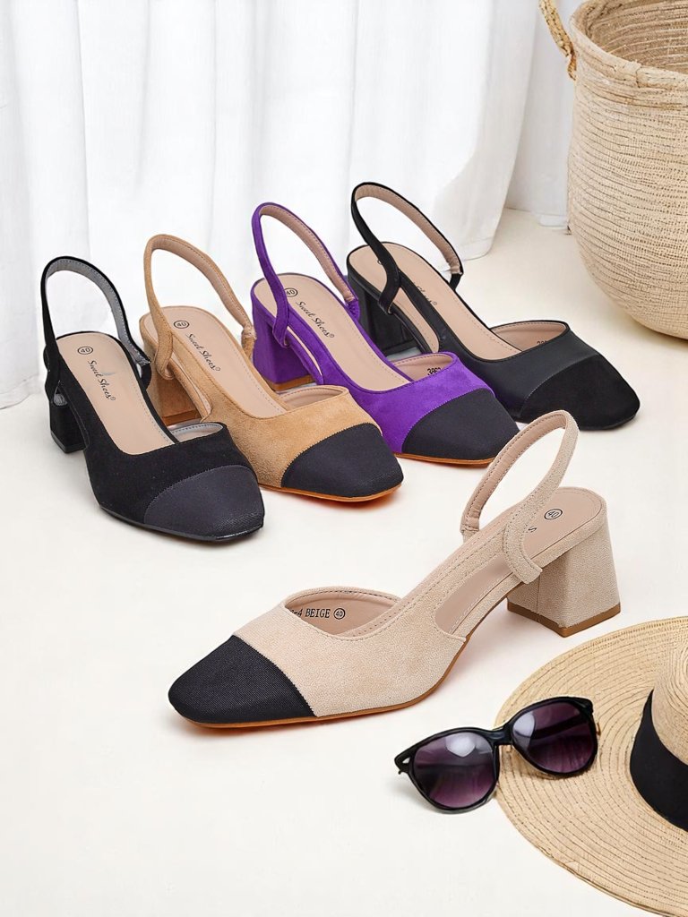 Royalfashion Дамски обувки на нисък ток с декоративен нос Eleganzo