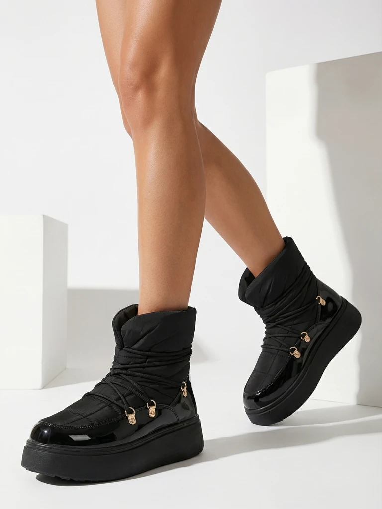 Royalfashion Дамски ботуши за сняг с приплъзване в черно Dabenda