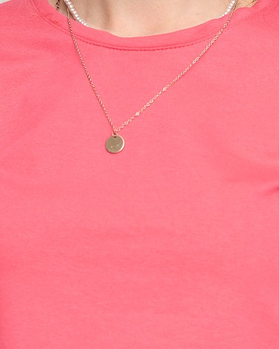 Neonowy różowy damski bawełniany sportowy komplet dresowy - Odzież