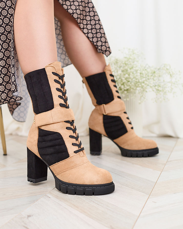 Royalfashion Светлокафяви дамски изолирани ботуши Sehhra post