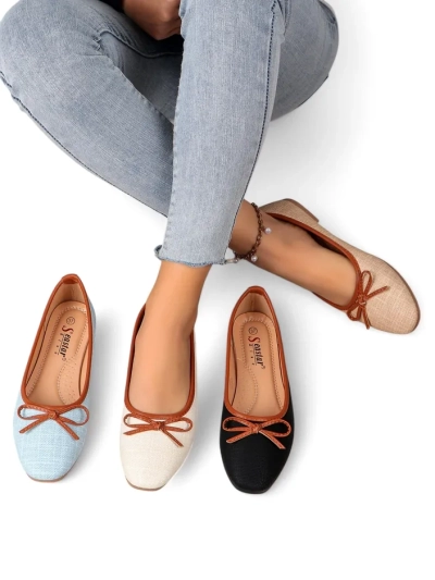 Royalfashion Дамски балерини с блестящи елементи и панделка Aramie