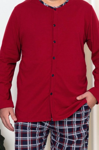 Royalfashion Мъжки Памучни Пижами на Кари PLUS SIZE