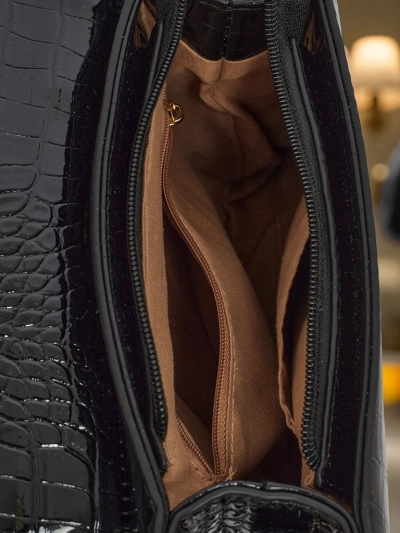 Лакирана малка дамска чанта от еко кожа Lunaya