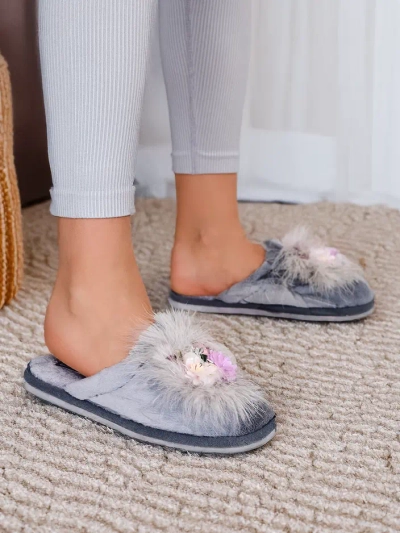 Кожени женски чехли с цветя Ederra