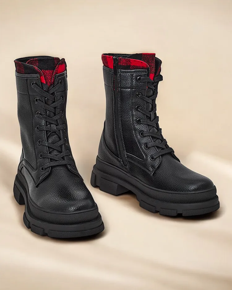 Royalfashion Еко кожени работни ботуши за жени тип workery Fezze