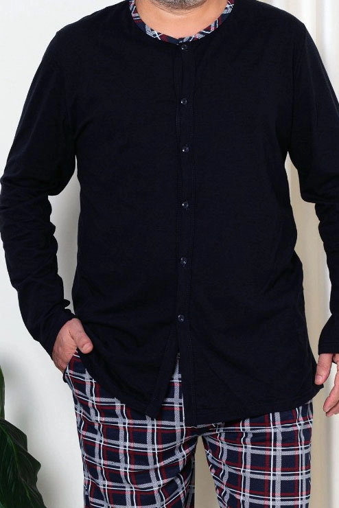 Royalfashion Мъжки памучни пижами на карета ВИП РАЗМЕР