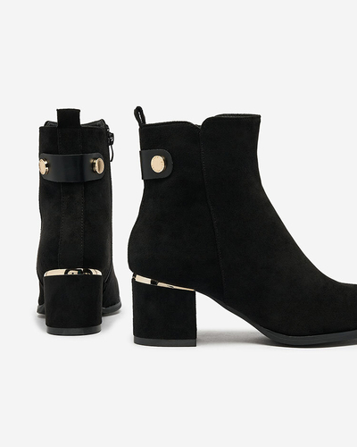 Royalfashion Дамски ботуши с нисък ток в черно Dogdas