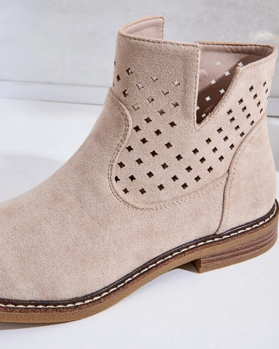 Royalfashion Светлокафяви дамски ботуши Rito