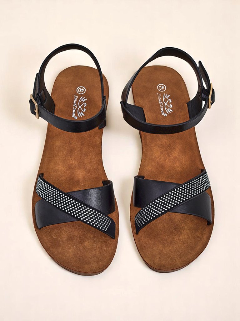 Royalfashion Дамски сандали на платформа с камъни Allona