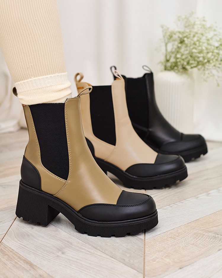 Royalfashion Зелени и черни дамски ботуши Woylosy