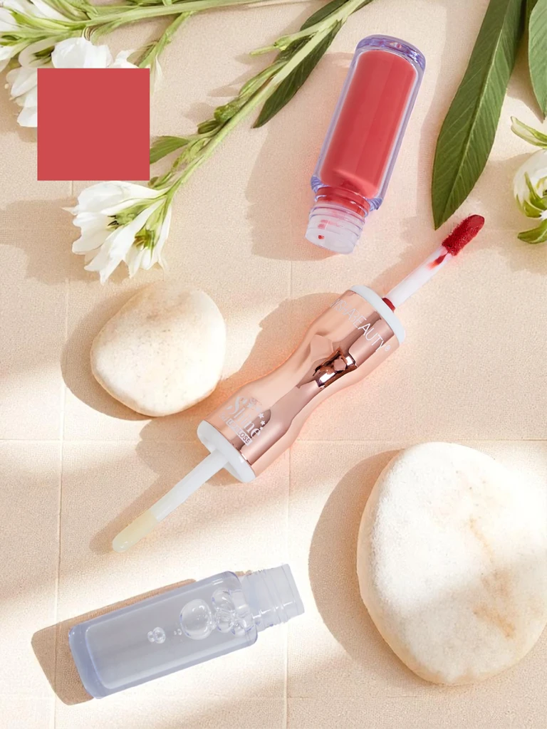 Червило и прозрачен гланц за устни 2-в-1 Прозрачно розово