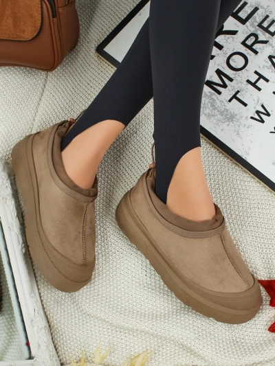 Къси дамски боти а ла сноубутс Velisee