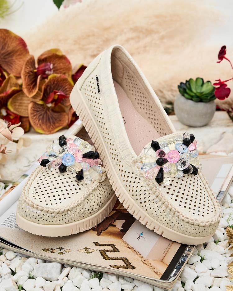 Royalfashion Дамски ажурни мокасини с мъниста Nasfali