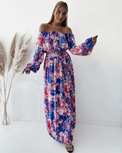 Royalfashion Дамска миди рокля с оригинален десен