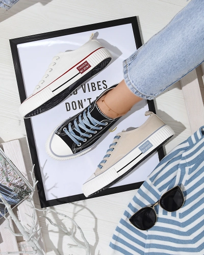 Черни дамски маратонки с връзки Tasabba- Footwear