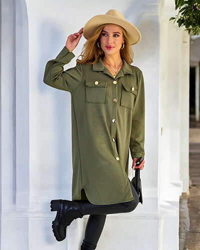 Royalfashion Дамско палто тип "риза"