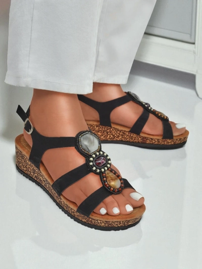 Royalfashion Дамски сандали на платформа с камъни Grace Shine