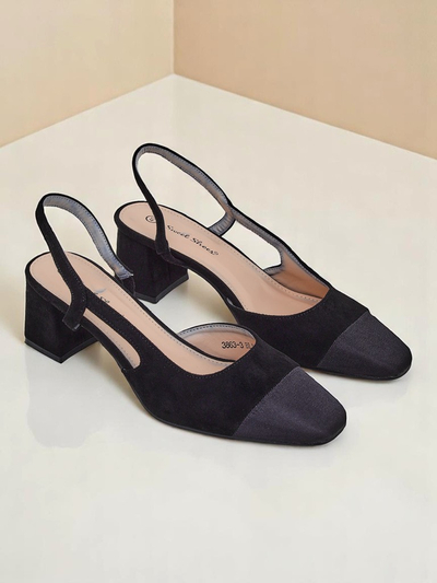 Royalfashion Дамски обувки на нисък ток с декоративен нос Eleganzo