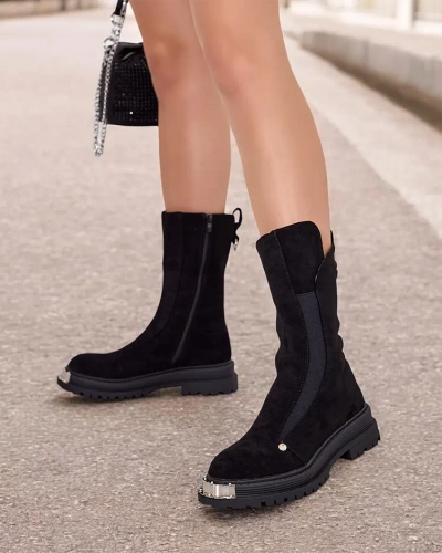 Royalfashion Дамски ботуши от еко велур Homni