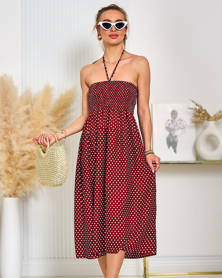 Royalfashion Дамска рокля на точки с дължина до коляното