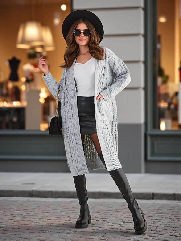 Дамски плетен пончо-пуловер на Royalfashion