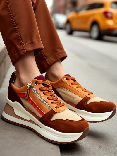 Royalfashion Дамски спортни обувки с скрит ток Bessase