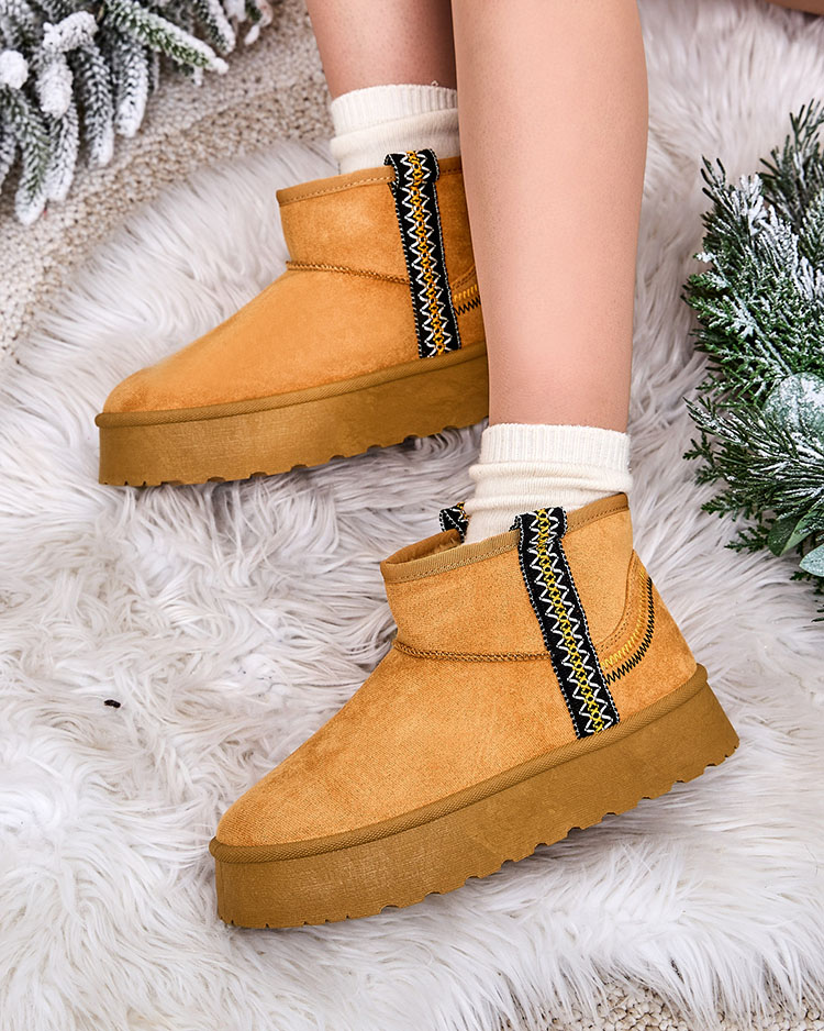 Royalfashion Дамски къси ботуши a'la snow boots with ornament Erititta