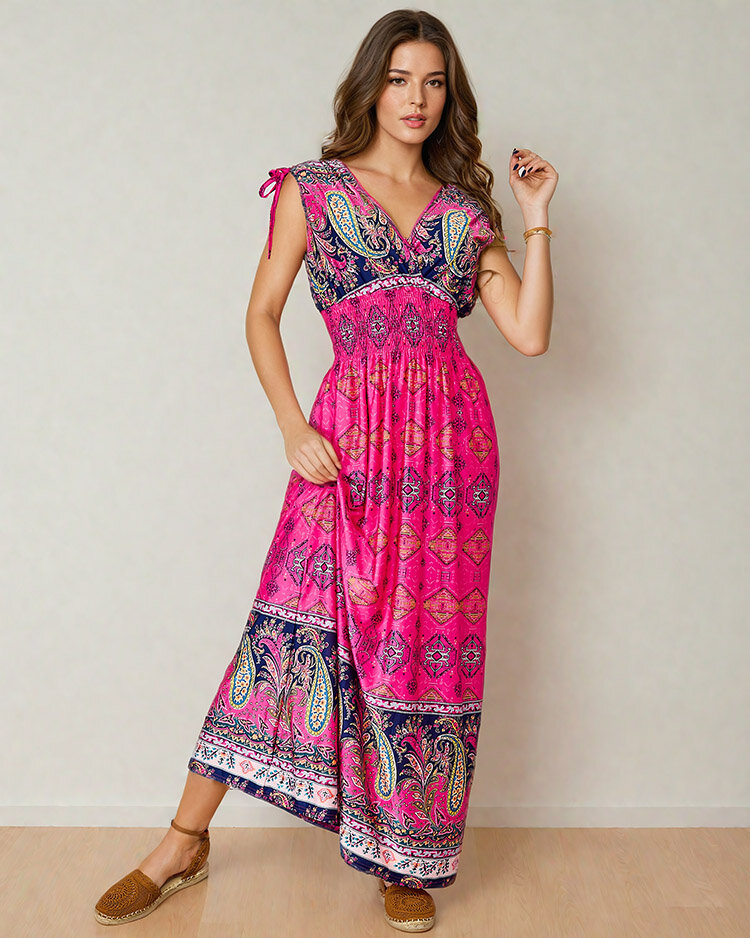 Royalfashion Дамска миди рокля с щампа