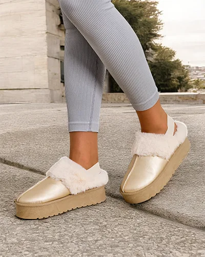 Royalfashion Къси женски боти без ток в стил на снежни боти за жени Ebiz