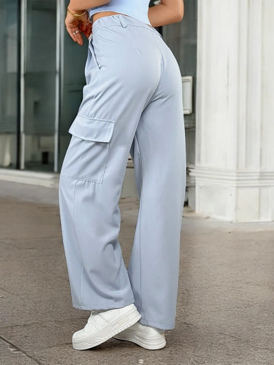 Royalfashion Дамски широки панталони с джобове