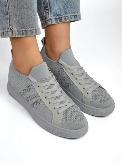 Androsia Gray Sneakers – Стилни спортни обувки, плоски, за лятото и пролетта