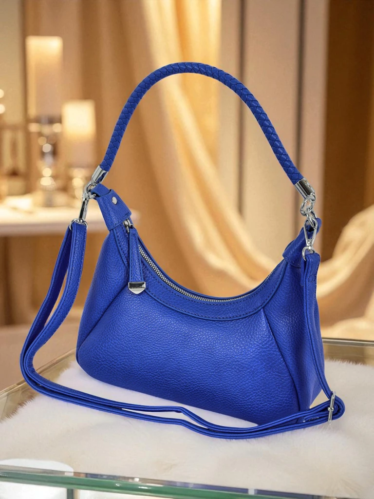 Royalfashion Малка дамска чанта от еко кожа с декоративна каишка Lacquea