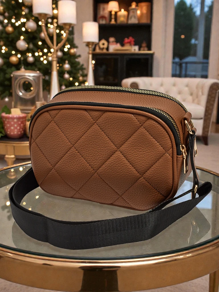 Малка дамска чанта от еко кожа Connere с капитониран ефект