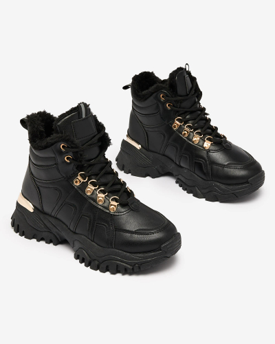 Royalfashion Дамски маратонки с кожа в черно Megigna