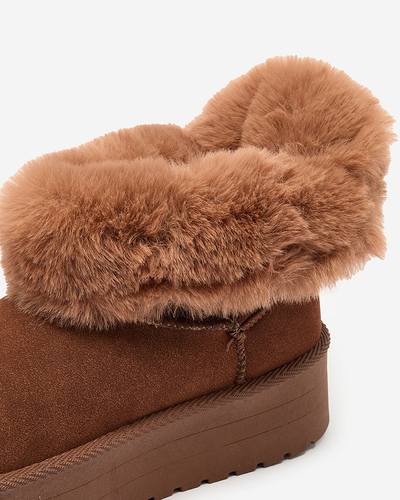 Royalfashion Дамски ботуши a'la snow boots в кафяво Goroggo