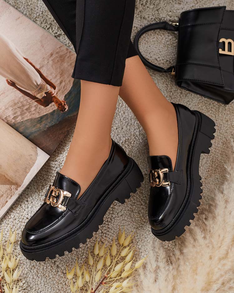 Royalfashion Дамски лакирани мокасини Bevevra