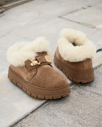 Royalfashion Дамски къси ботуши a'la snow boots Dobis