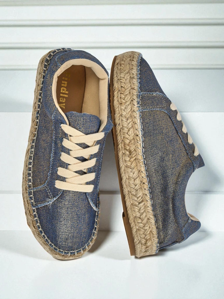 Aurelia Denim Espadrillos – дамски маратонки с плосък ток и плат