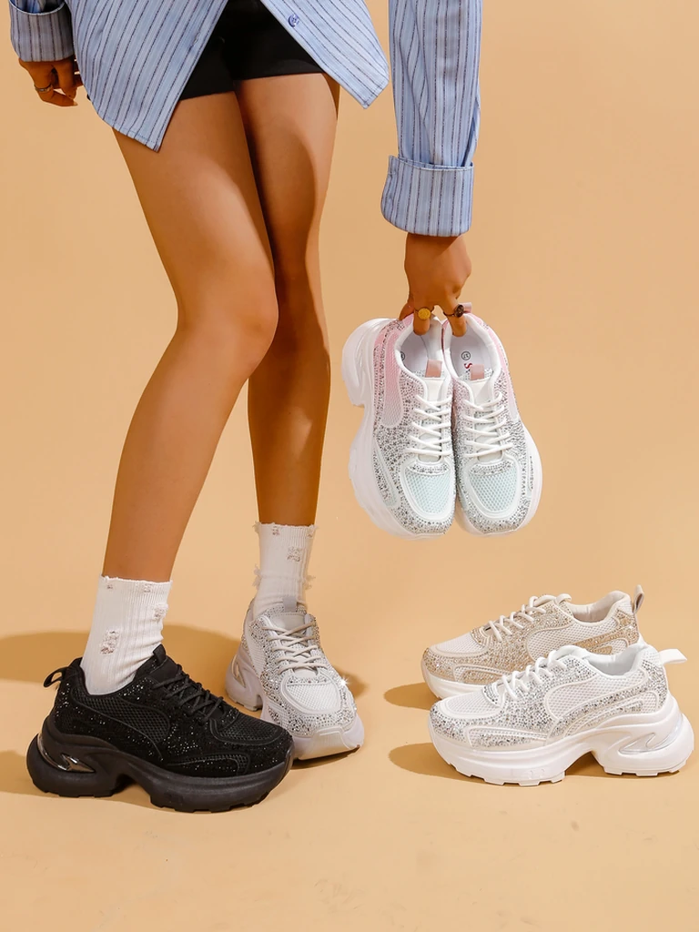 Дамски спортни маратонки Royalfashion с камъни блестящи Bloss