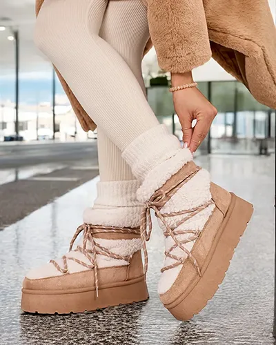 Royalfashion Дамски ботуши за сняг с връзки Evonie