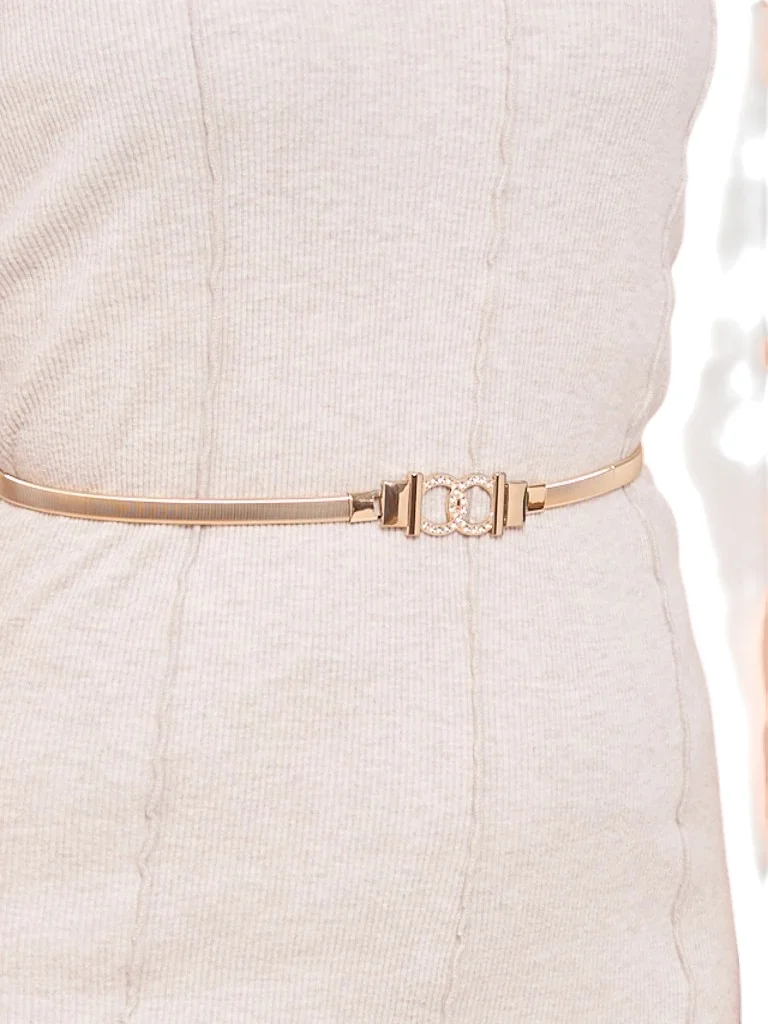 Aurelia Roma – Златист тънък дамски метален колан с декоративна катарама