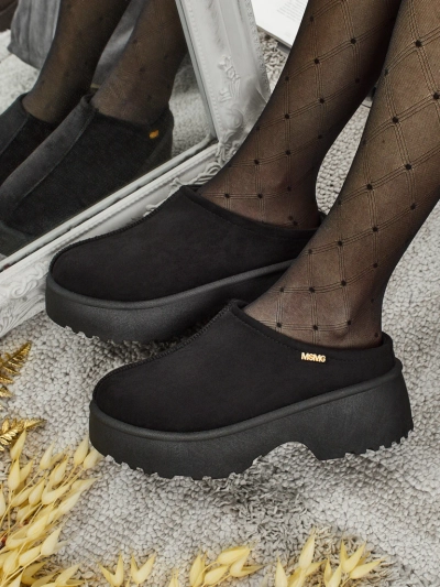 Къси дамски боти а'ла сноубутс с пухкава подплата Calindra