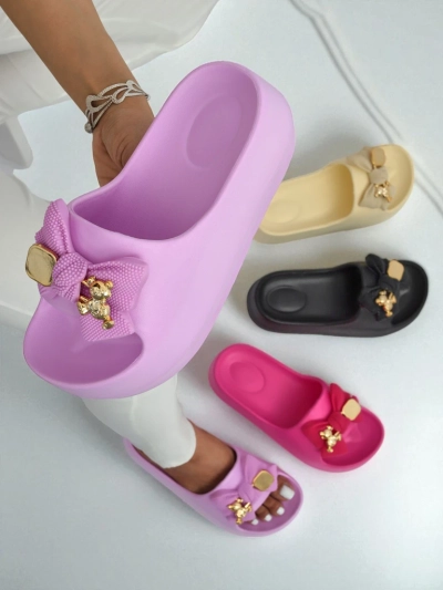 Royalfashion Дамски гумени джапанки с декоративна панделка Alday