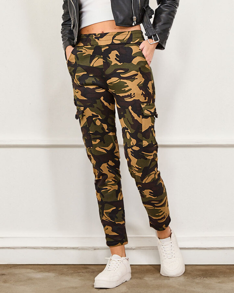 Royalfashion Дамски изолиран боен панталон мору в зелено