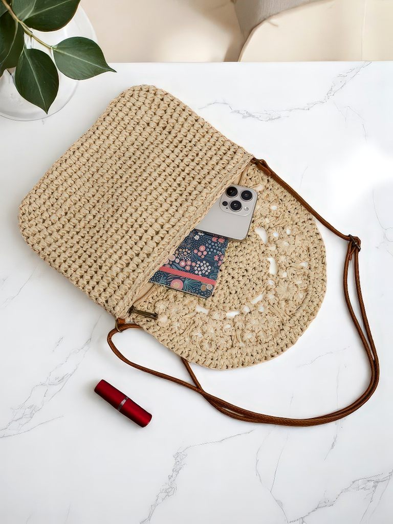 Royalfashion Малка сламена дамска чанта Sunny Stripes Mini