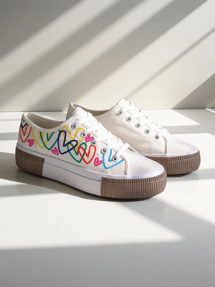 Royalfashion дамски кецове с принт на сърца Sercess