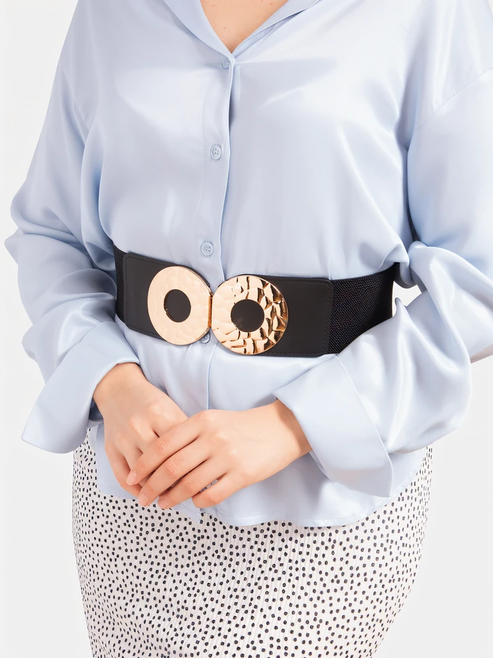 Royalfashion Еластичен колан с декоративна златна катарама