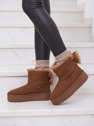 Royalfashion Дамски ботуши a'la snow boots в кафяво Goroggo